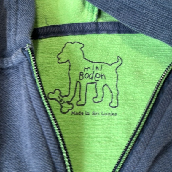 Mini Boden Blue Full Zip Hoodie Jacket 7-8 Yrs - Picture 2 of 9